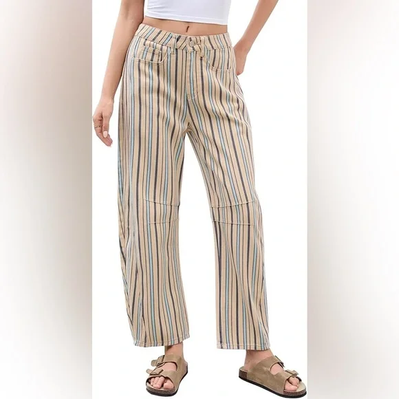 Loveimgs Women's Boyfriend Baggy Barrel Stripe Jeans Size Small (US 4-6) NWT - Picture 6 of 17